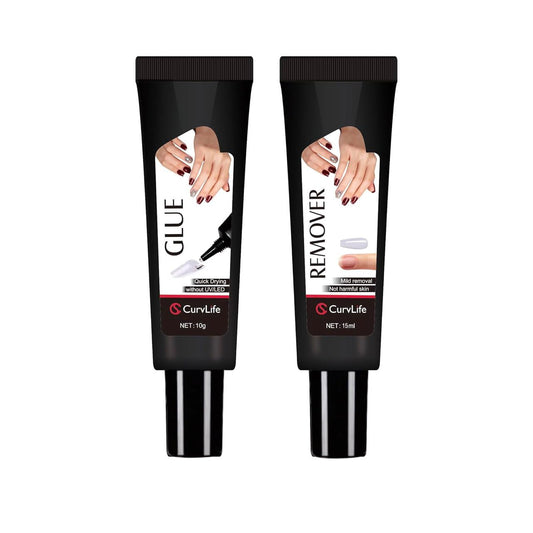 CurvLife semi-solid nail glue tube and nail glue remover
