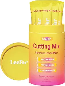 Leefar Cutting Drink Mix strawberry acai metabolism support stick packs