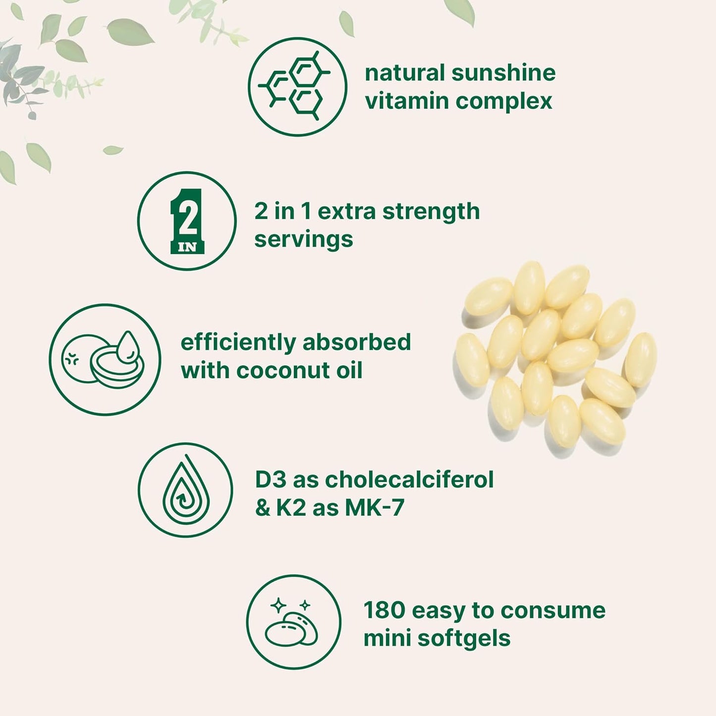 Vitamin D3 + K2 | Virgin Coconut Oil VIP