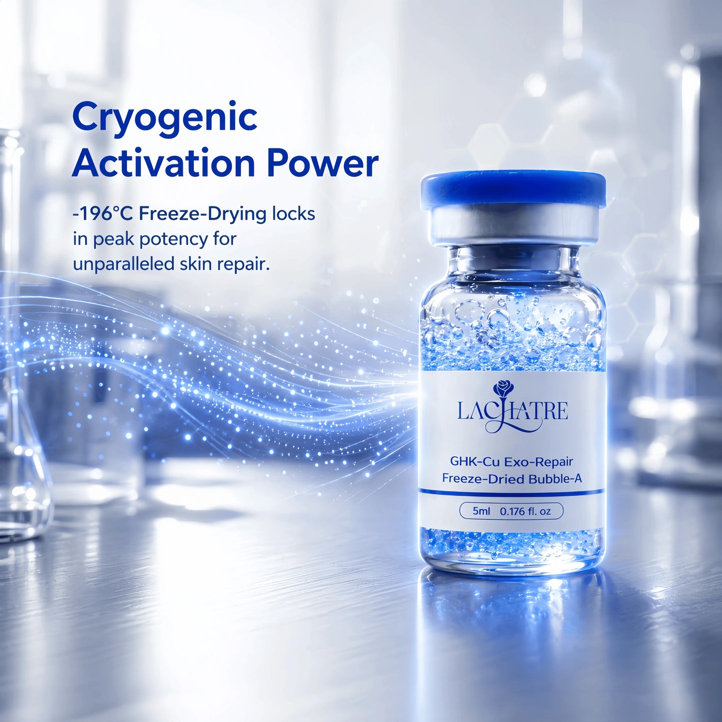 LACHATRE Bubble-A Booster GHK-Cu copper peptide serum for mature skin
