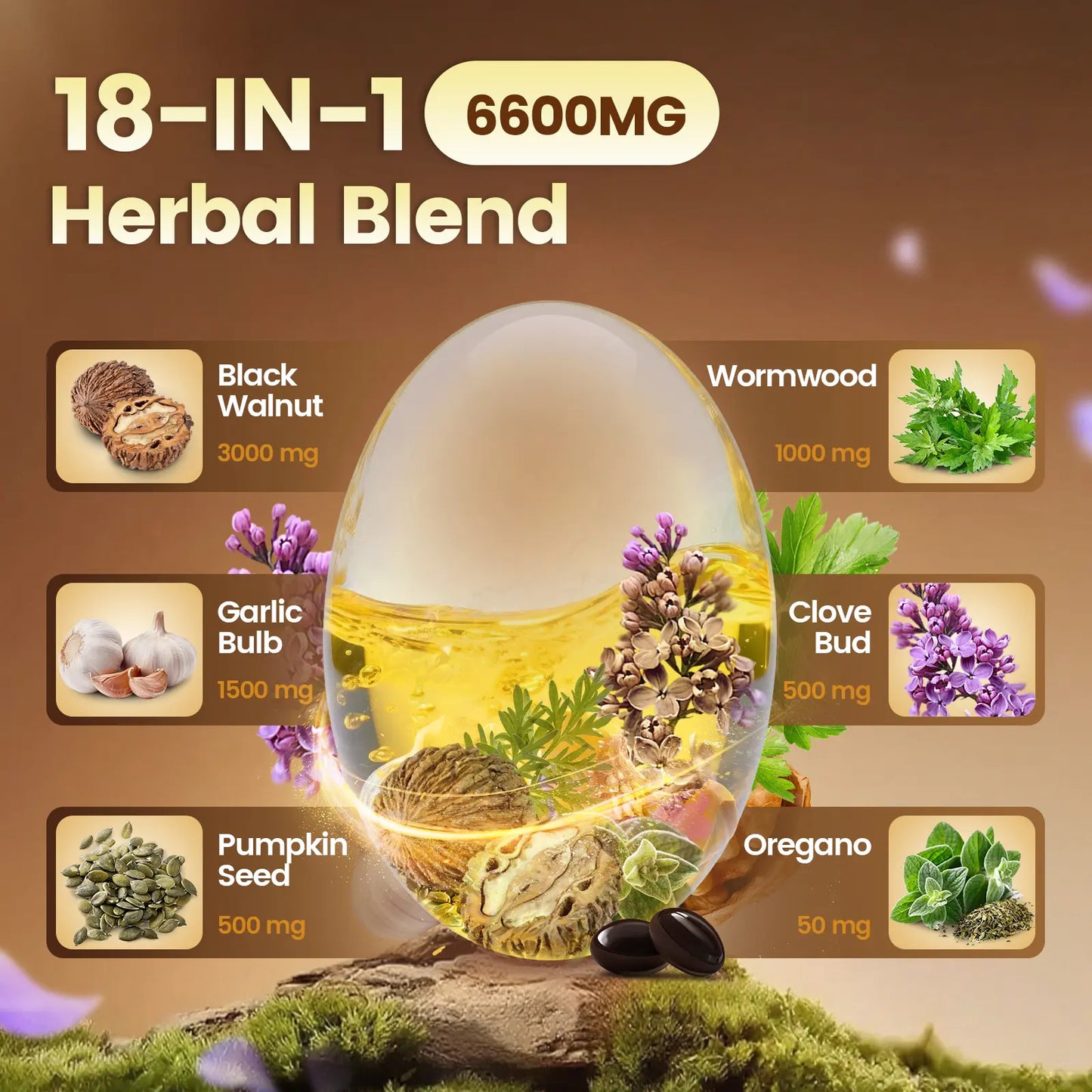 VIVONU Wormwood Black Walnut Cloves Capsules